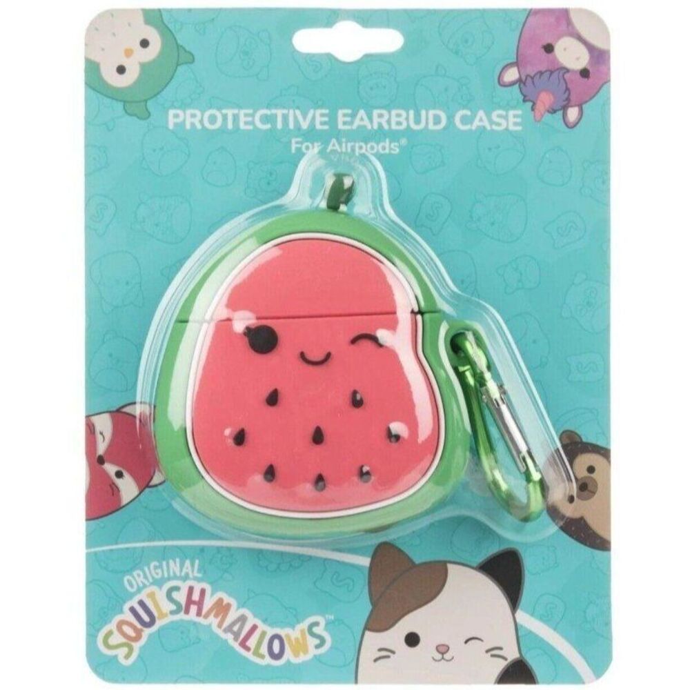 Squishmallows Watermelon Airpod Case Keychain Molded Silicon Cover Gift NEW